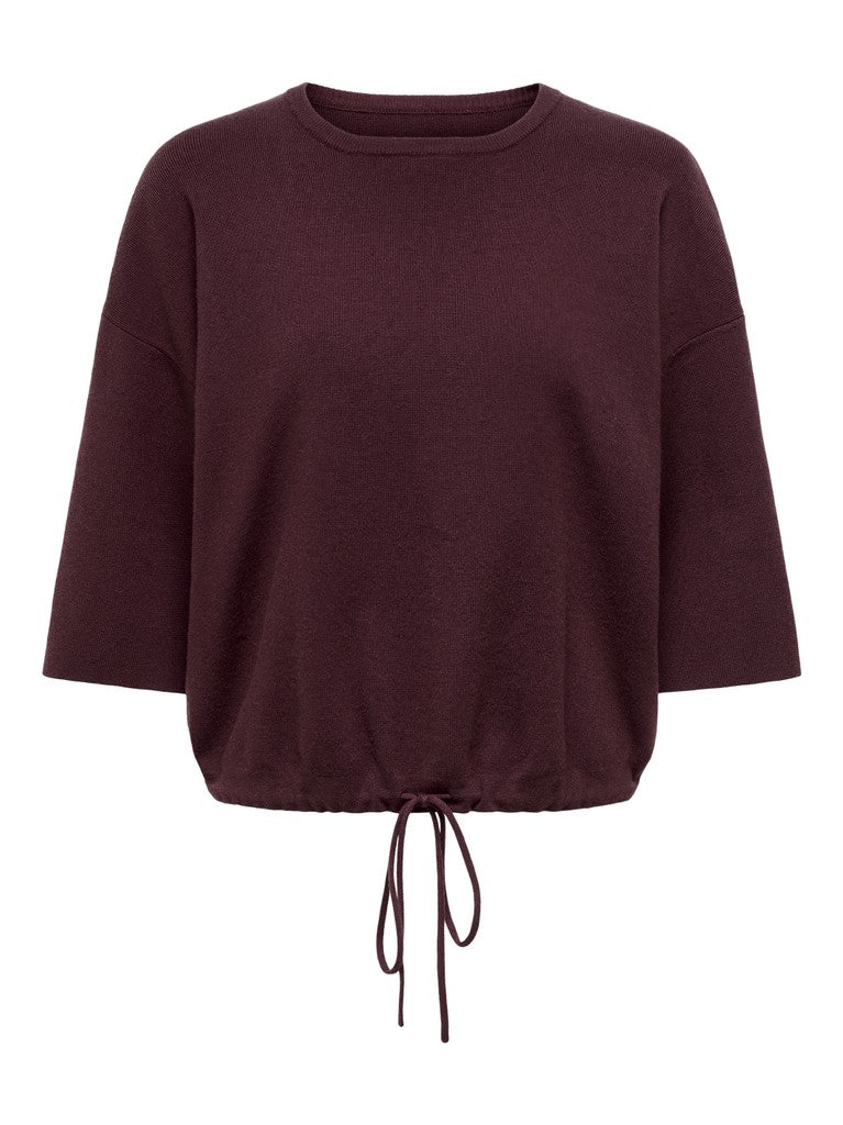 Onlsiteri Ss Loose Tie O-Neck Top Knit - AW26