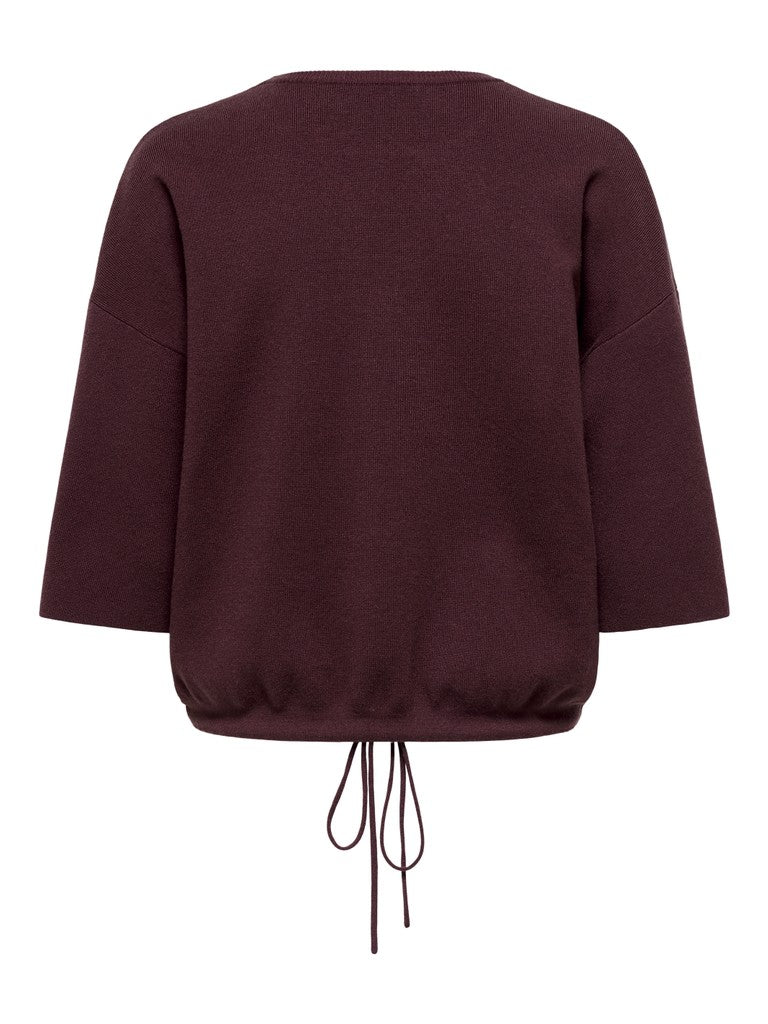 Onlsiteri Ss Loose Tie O-Neck Top Knit - AW26