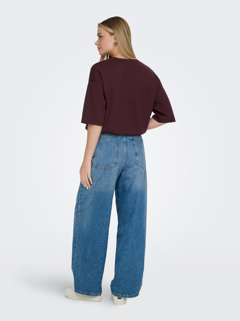 Onlsiteri Ss Loose Tie O-Neck Top Knit - AW26