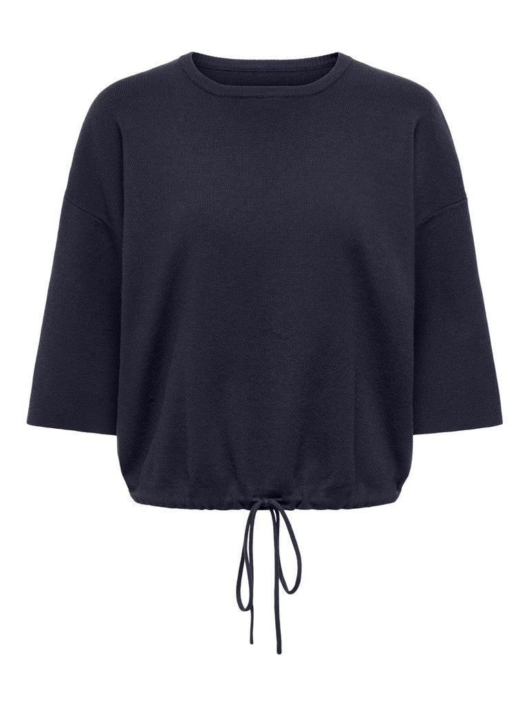 Onlsiteri Ss Loose Tie O-Neck Top Knit - AW26