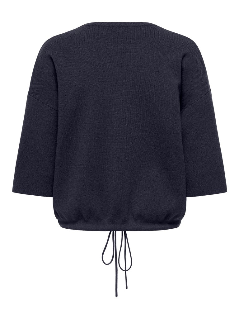 Onlsiteri Ss Loose Tie O-Neck Top Knit - AW26
