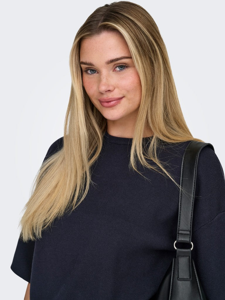 Onlsiteri Ss Loose Tie O-Neck Top Knit - AW26