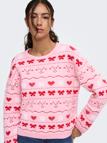 Onlxmas Snowie Ls O-Neck Knit