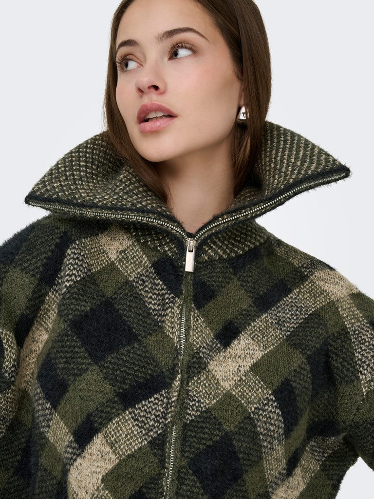 Onlmaroon Ls Zip Collar Cardigan Knit - AW26
