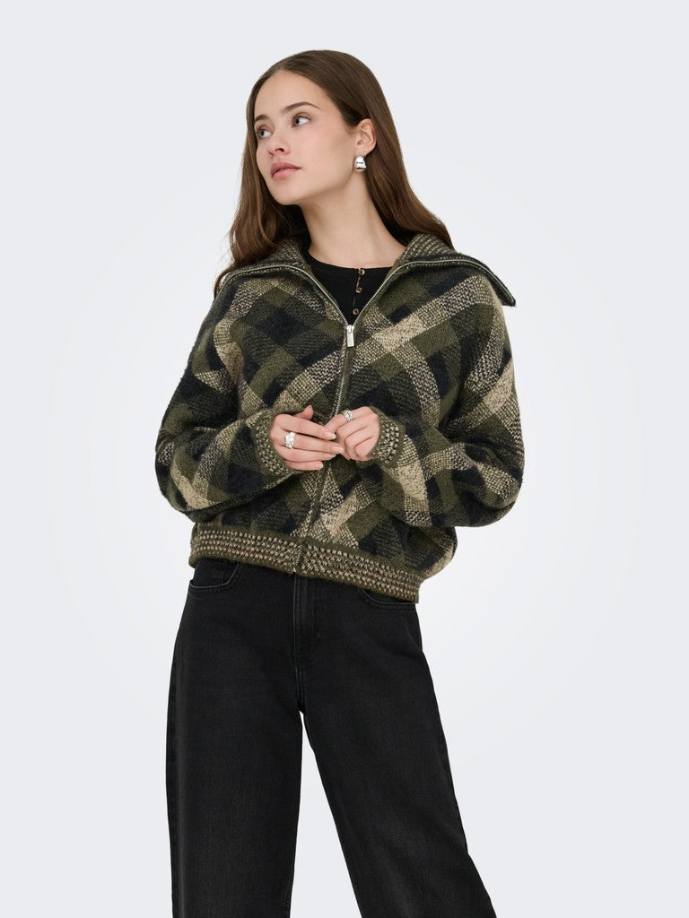 Onlmaroon Ls Zip Collar Cardigan Knit - AW26
