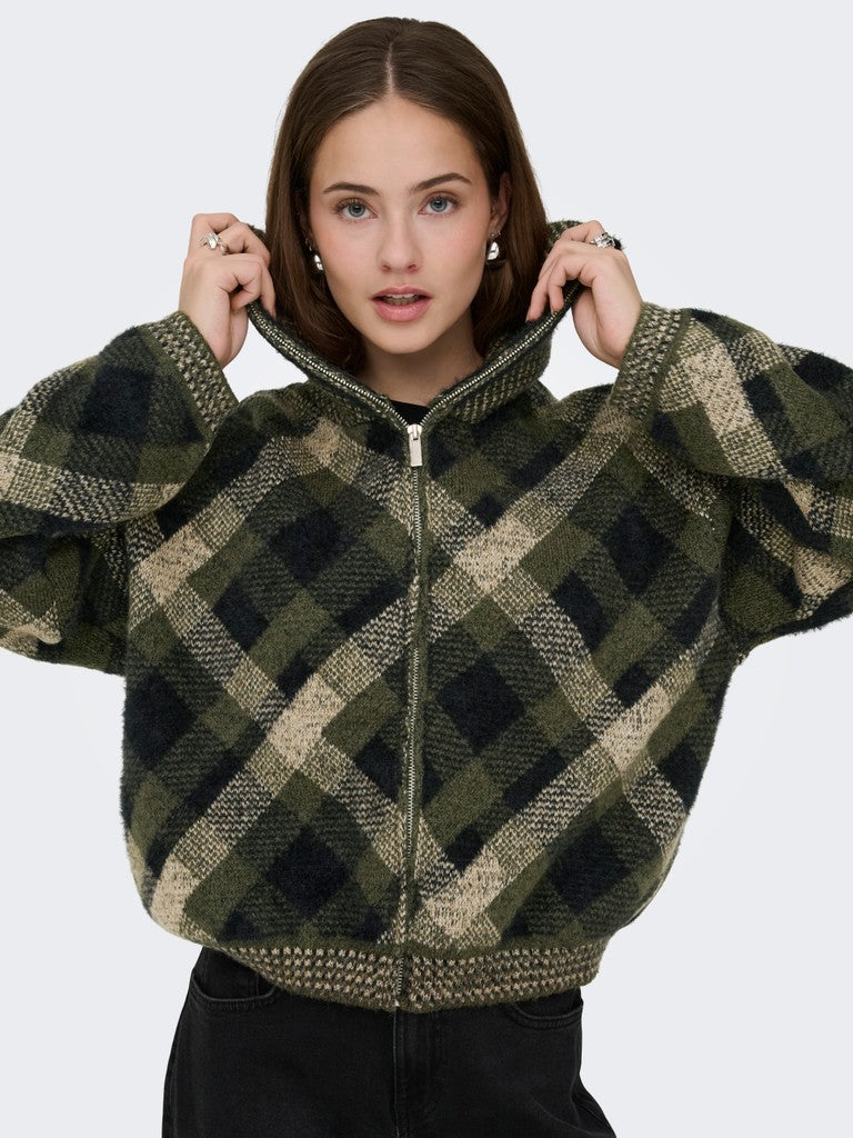 Onlmaroon Ls Zip Collar Cardigan Knit - AW26