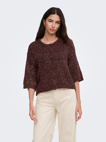 Onlzille Ss O-Neck Button Cardigan Knit