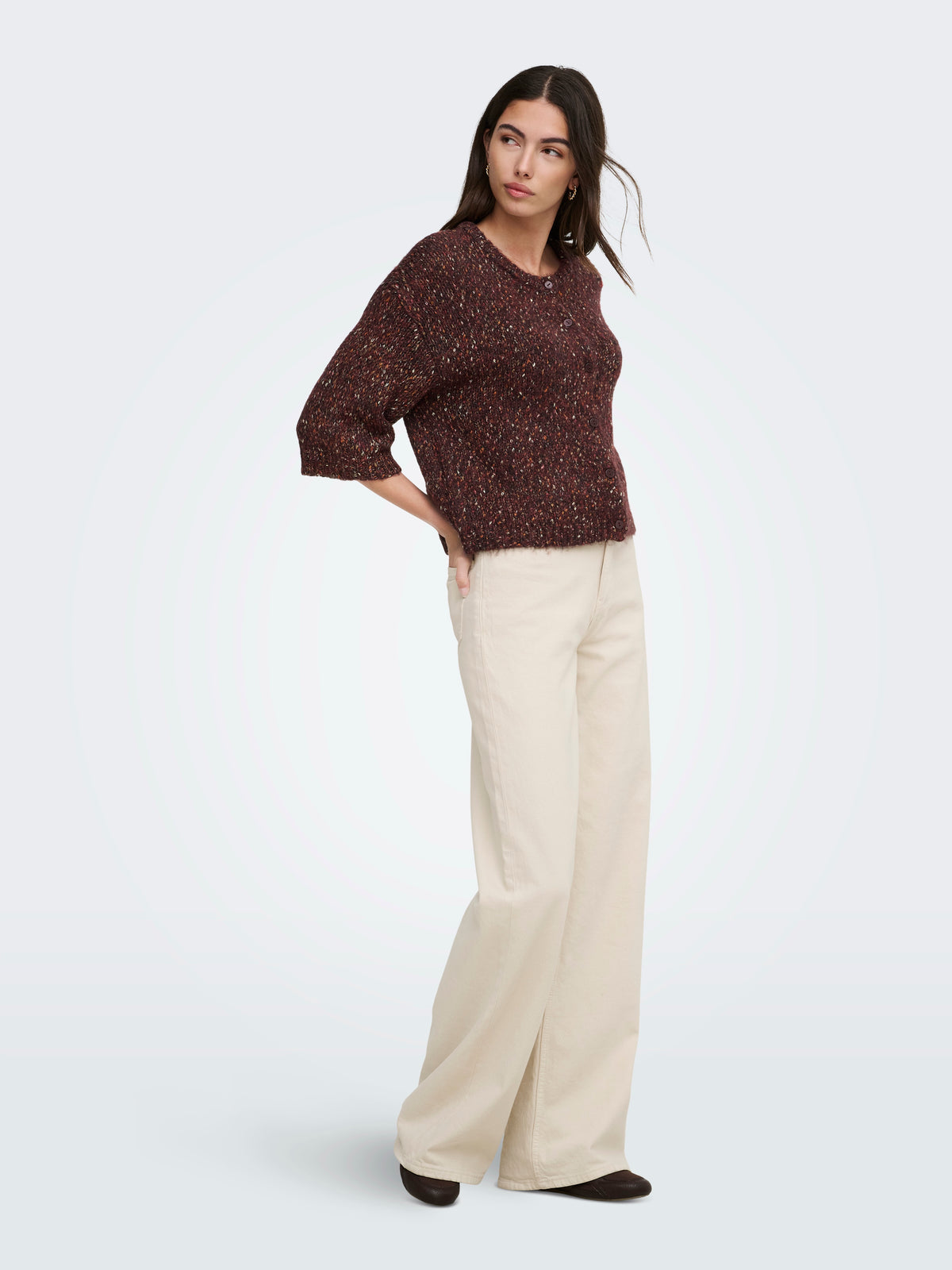 Onlzille Ss O-Neck Button Cardigan Knit