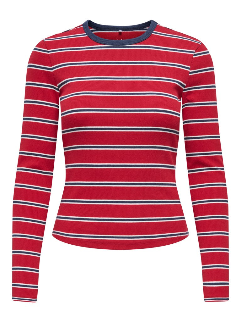 Onlval L/S O-Neck Stripe Top