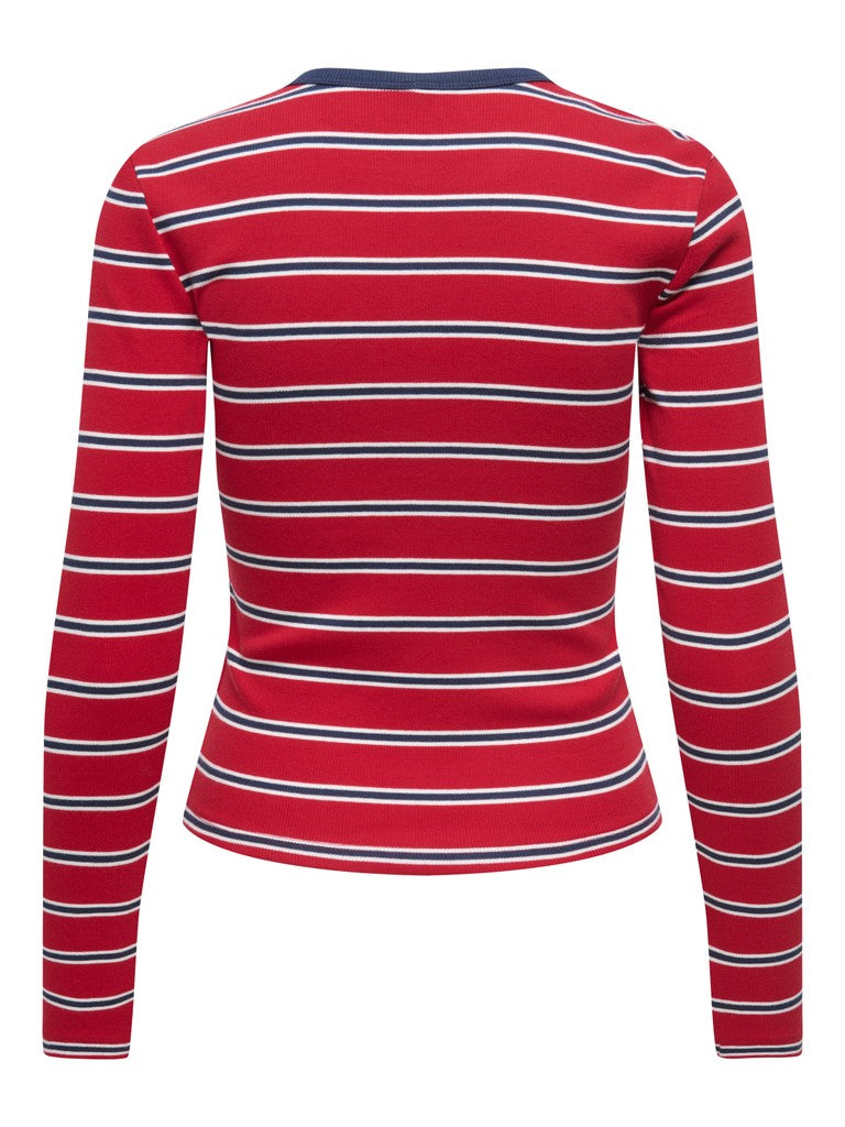 Onlval L/S O-Neck Stripe Top