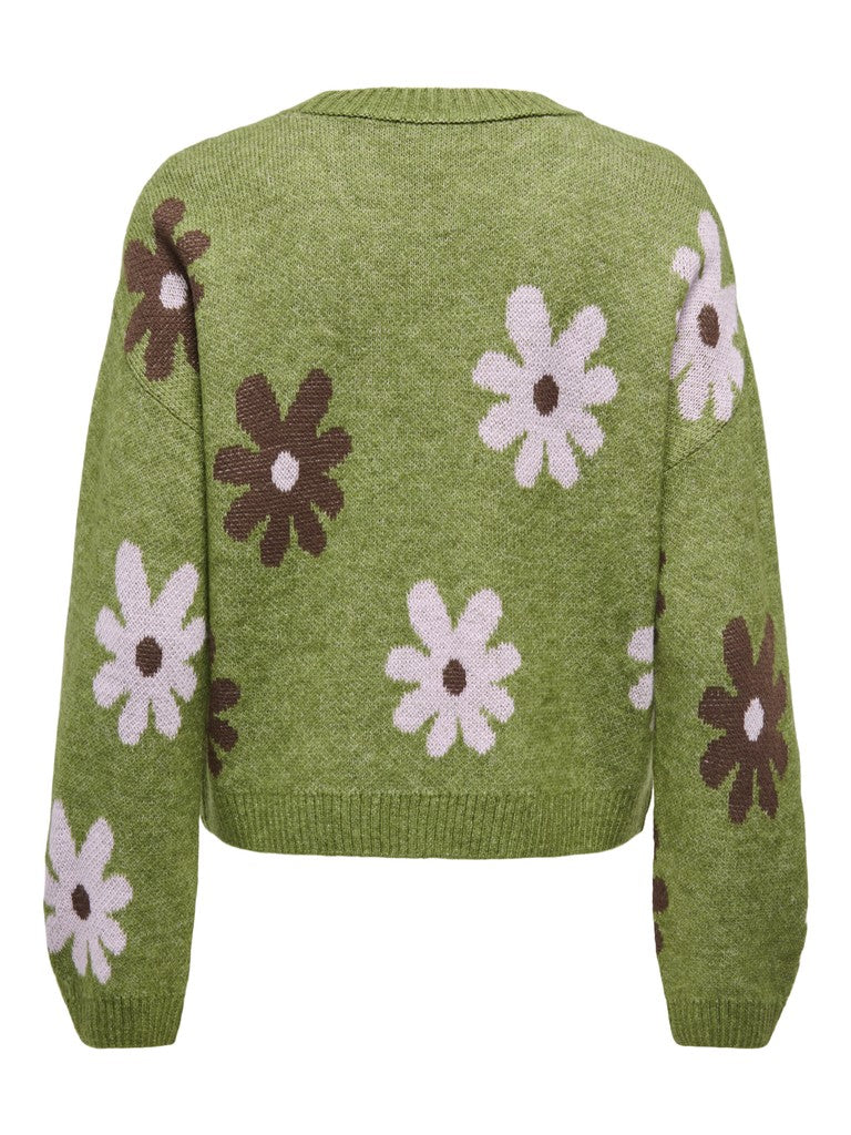 Onlfreesia Ls Flower O-Neck Knit Noos