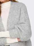 Light Grey Melange Cardigans - Onlmaggie Life Ls Rib Open Cardigan Knit van Only