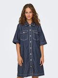 Jurken Onlbelle S/S Stripe Dress Denim van Only