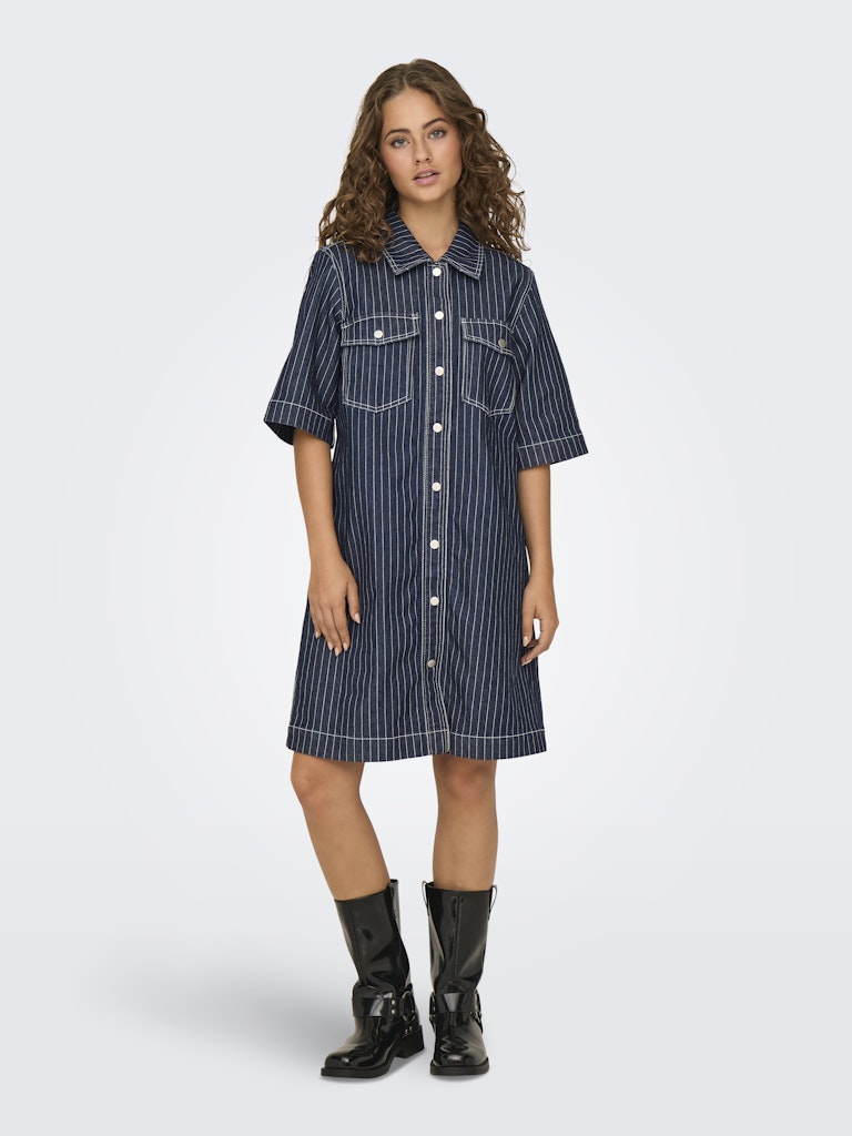 Jurken Onlbelle S/S Stripe Dress Denim van Only