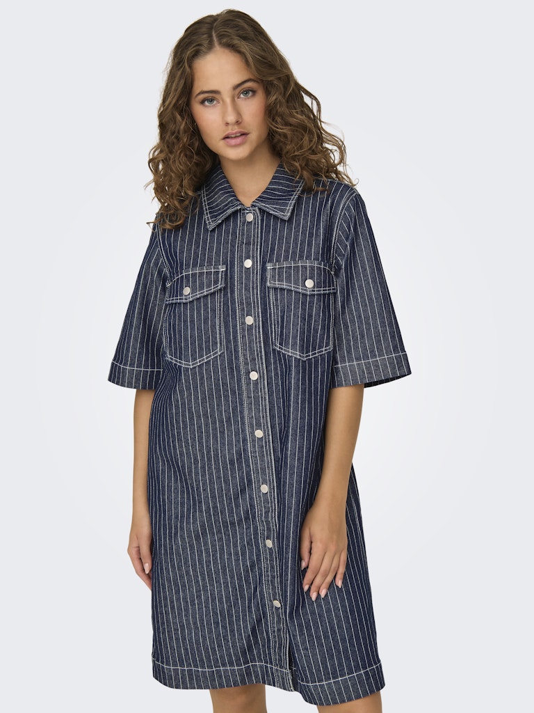 Jurken Onlbelle S/S Stripe Dress Denim van Only