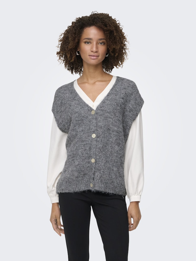 Cardigans - Onlazu Sl Button V-Neck Waistcoat Knit van Only