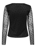 Tops - Onlsiena Mesh Flock L/S Top van Only