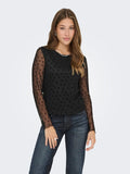 Tops - Onlsiena Mesh Flock L/S Top van Only