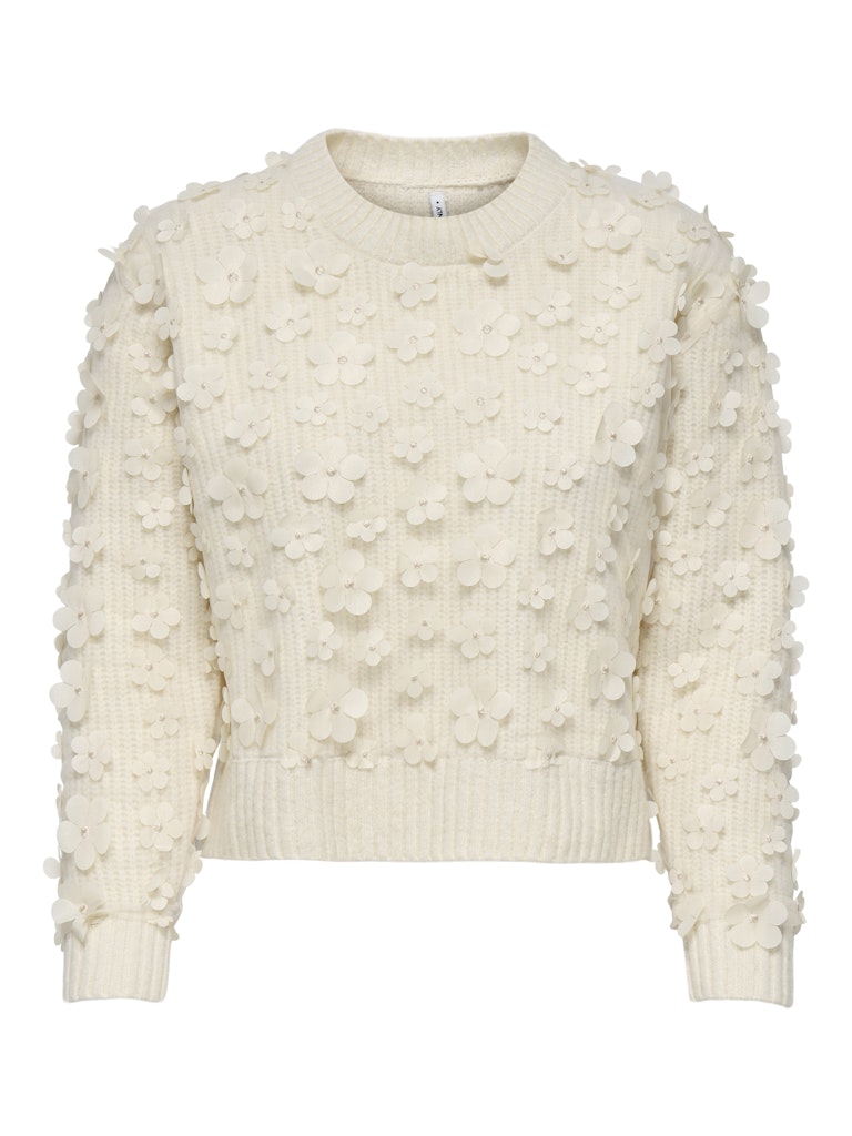 Birch Pulls - Onlhua Life Ls Flower Detail O-Neck Knit van Only