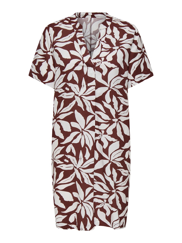 Fired brick Jurken - Onlsusi Life Ss V-Neck Tunic Dress van Only
