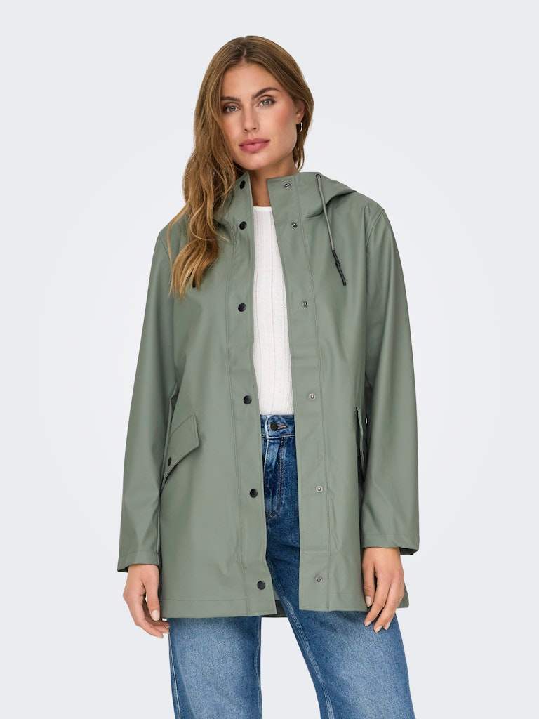 Jassen Onlelisa Raincoat Agave Green Noos van Only