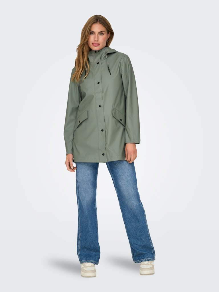 Jassen Onlelisa Raincoat Agave Green Noos van Only