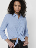 Cloud Dancer MEDIUM BLUE Shirts - Onllecey Ls Knot Shirt Noos van Only