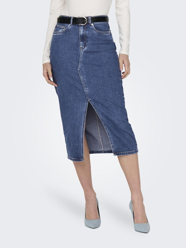 Medium Blue Denim Rokken - Onlsiri Front Slit Skirt Denim Noos - SS25 van Only