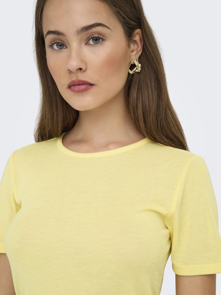 Lemon meringue Tops - Onlelli S/S Rib Top van Only