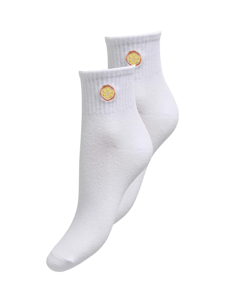 Bright White ORANGE ONE SIZE Sokken - Onlmathilde Fruit Socks 2-Pack van Only