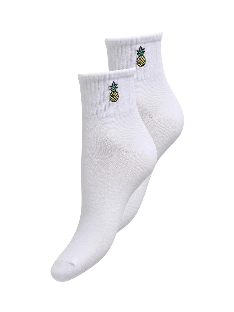 Bright White PINEAPPLE ONE SIZE Sokken - Onlmathilde Fruit Socks 2-Pack van Only