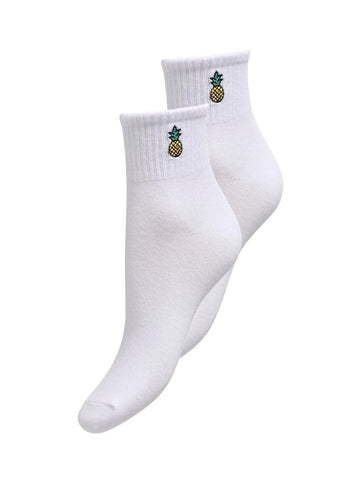 Bright White PINEAPPLE ONE SIZE Sokken - Onlmathilde Fruit Socks 2-Pack van Only