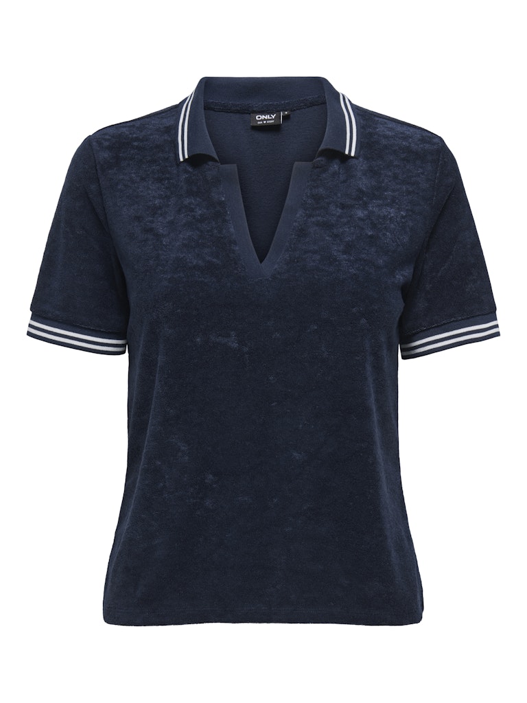 Navy Blazer Nyc Tops - Onlvicky S/S Terry V-Neck Polo van Only