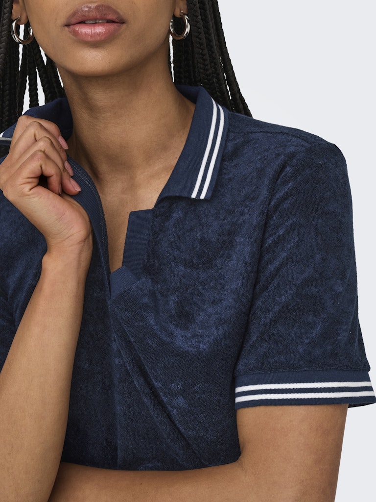 Tops - Onlvicky S/S Terry V-Neck Polo van Only