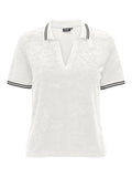 Cloud Dancer Nyc navy blazer Tops - Onlvicky S/S Terry V-Neck Polo van Only