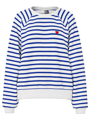 Cloud dancer Sweaters - Pcgreta Ls Emb Sweat Noos van Pieces