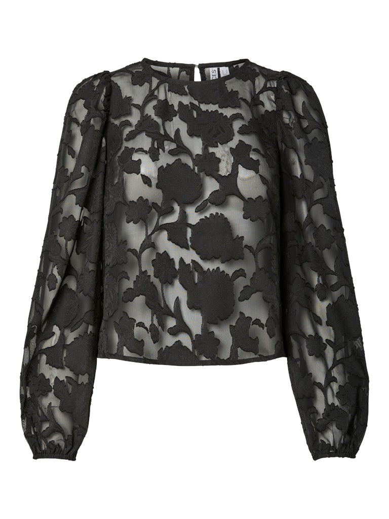 Tops - Pcnea Ls Lace Top van Pieces