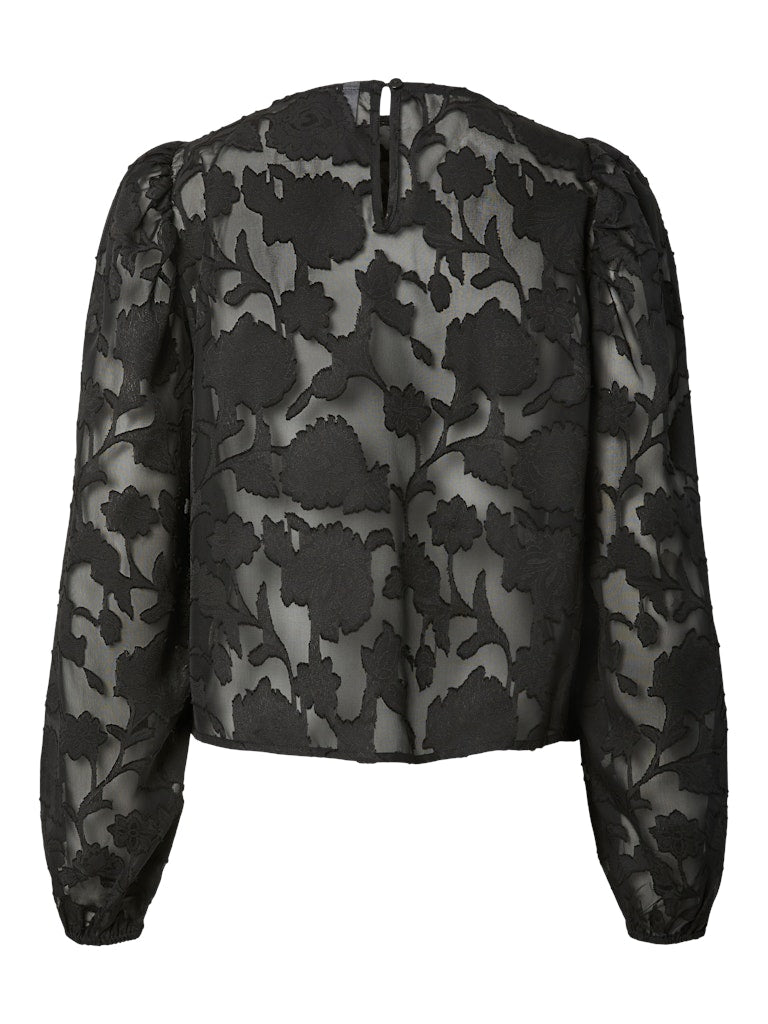 Tops - Pcnea Ls Lace Top van Pieces