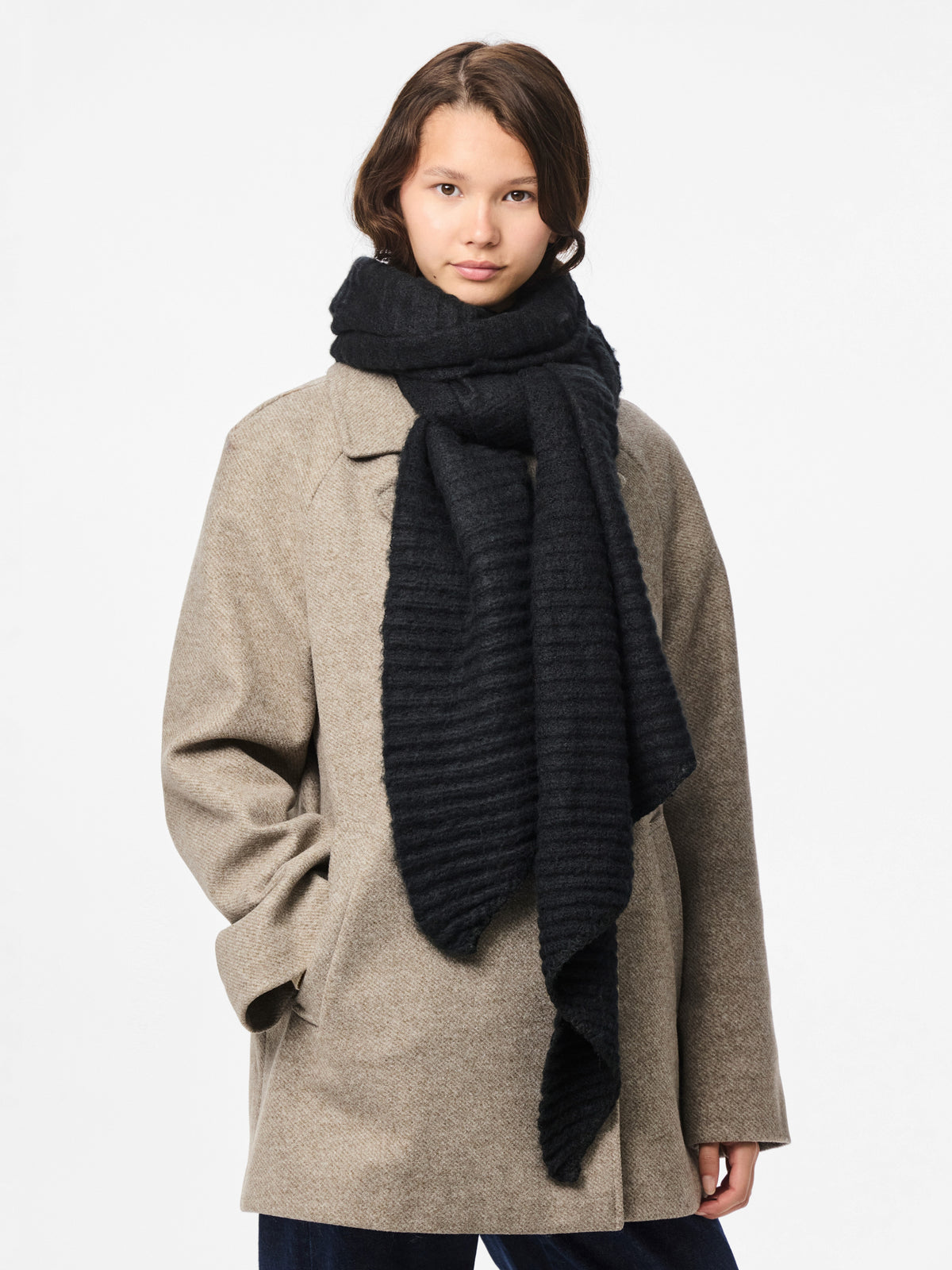 Pcpyron Structured Long Scarf Noos - AW26