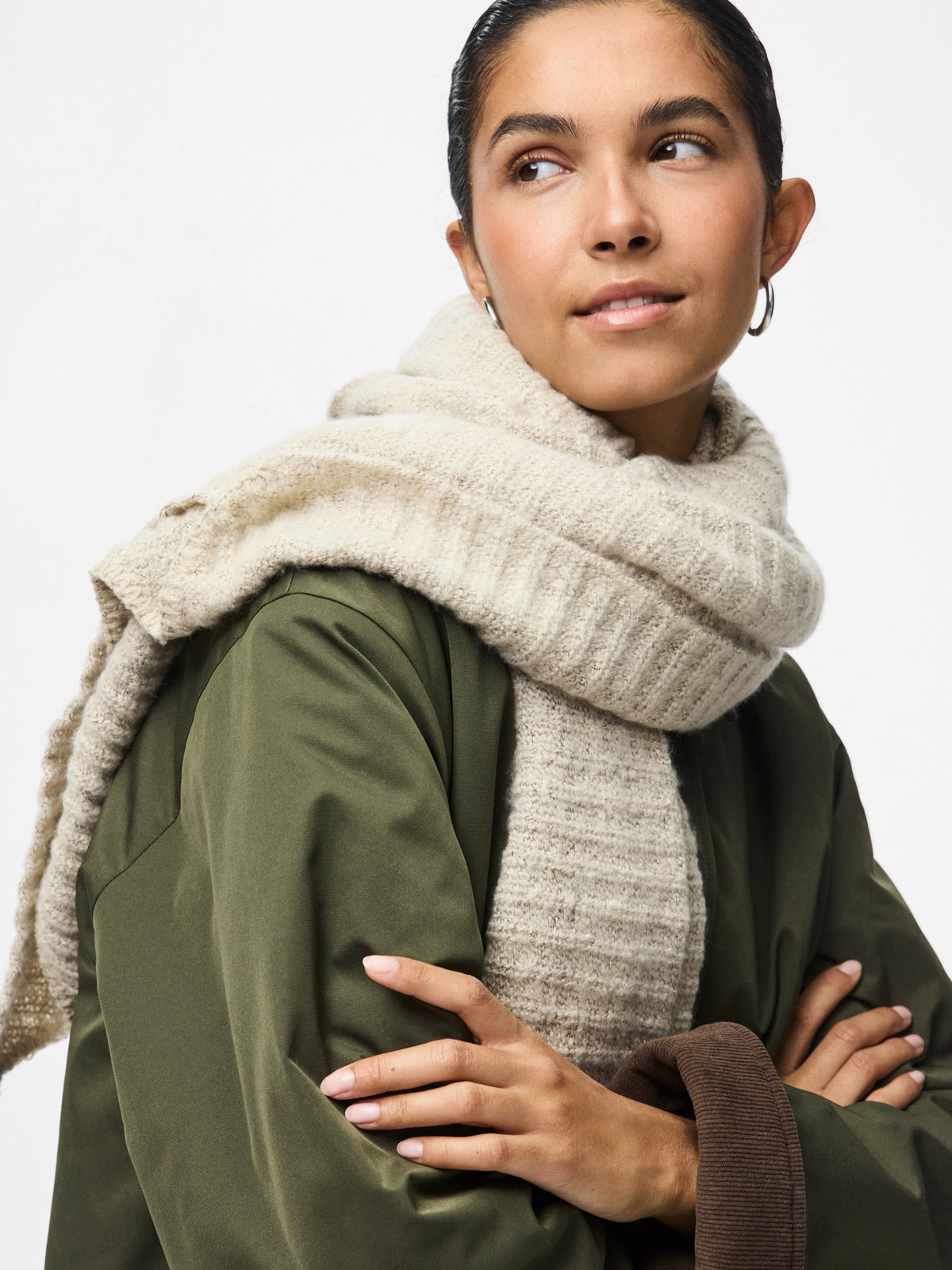 Pcpyron Structured Long Scarf Noos - AW26