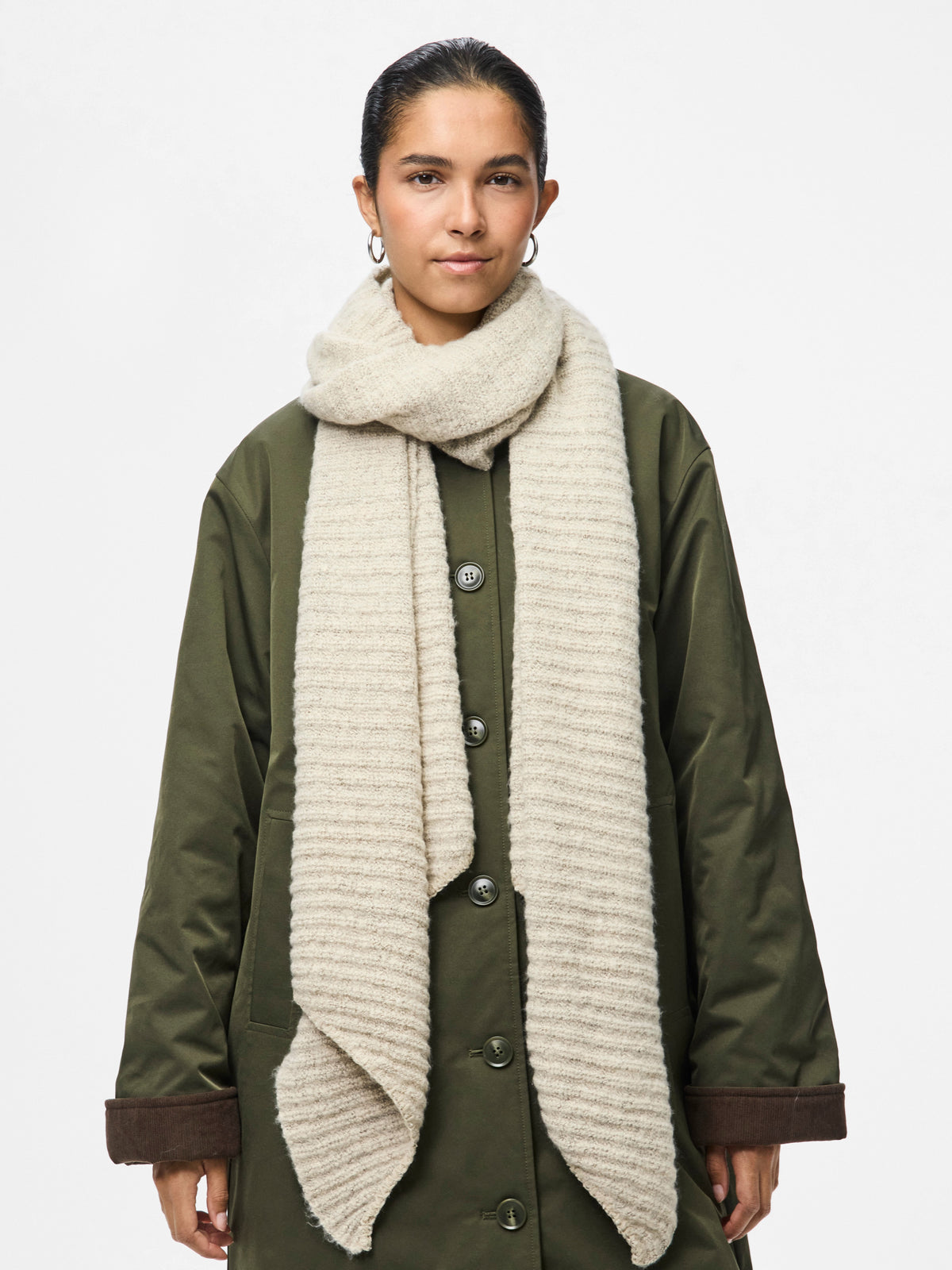 Pcpyron Structured Long Scarf Noos - AW26