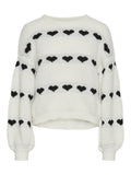 Pulls Pcnove Ls O-Neck Heart Knit van Pieces