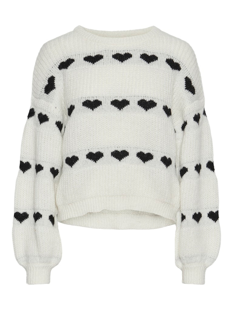 Pulls Pcnove Ls O-Neck Heart Knit van Pieces