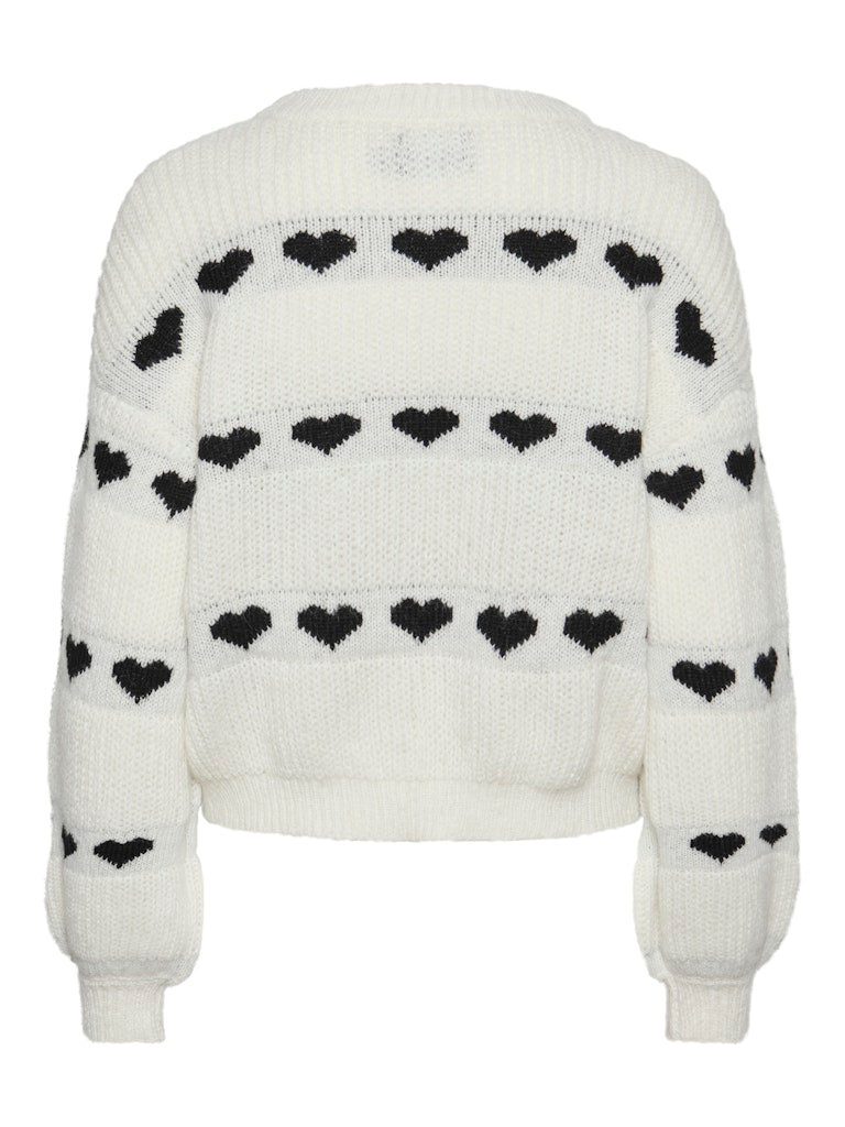 Pulls Pcnove Ls O-Neck Heart Knit van Pieces