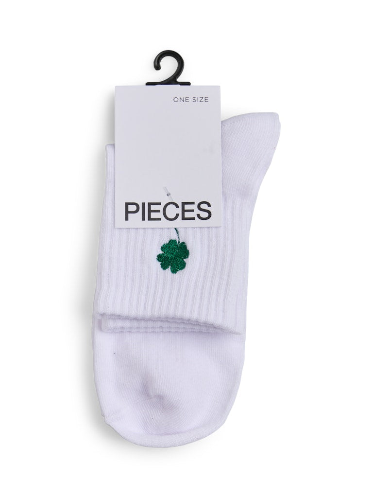 Bright white klavertje ONE SIZE Sokken - Pcmova Socks Noos van Pieces
