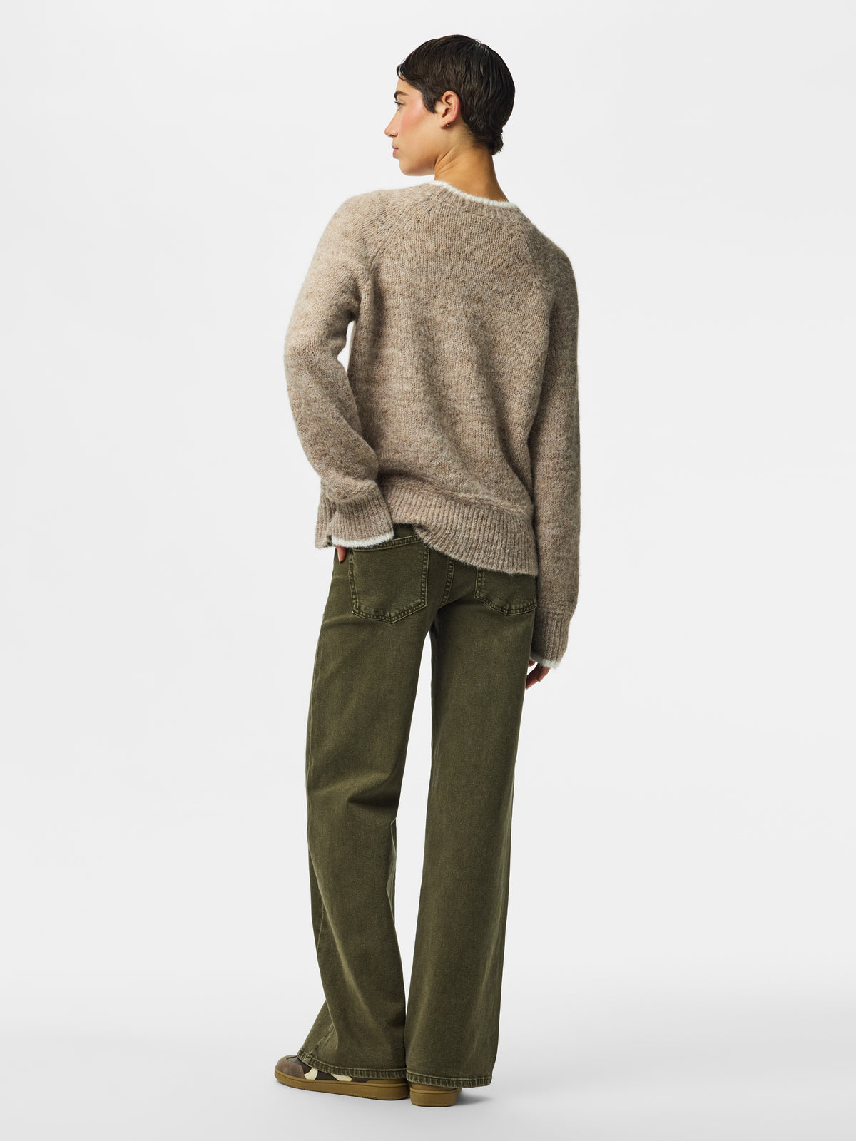 Pcivy Ls O-Neck Contrast Knit Noos - AW26