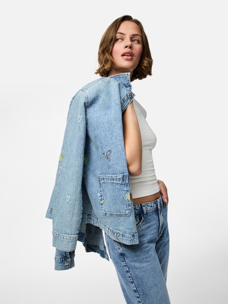 Jassen - Pcjidi Ls Denim Shacket van Pieces