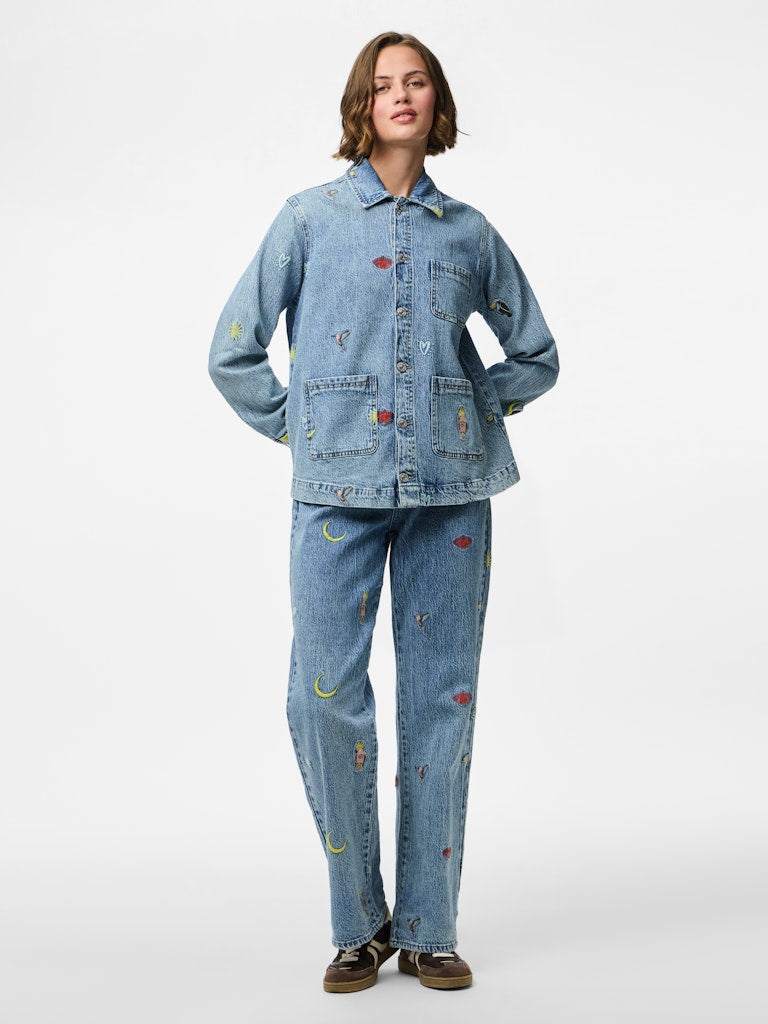 Jassen - Pcjidi Ls Denim Shacket van Pieces