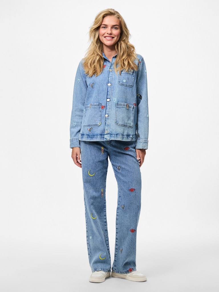 Jassen - Pcjidi Ls Denim Shacket van Pieces