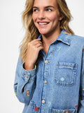 Medium blue denim Jassen - Pcjidi Ls Denim Shacket van Pieces